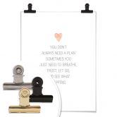 Poster Confetti & Cream - You don't always need a plan 