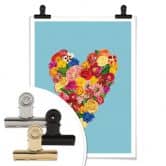 Poster Frida Floral Studio - Heart Floral 