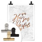 Poster Kupferoptik - Im Herzen Barfuß 