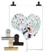 Poster Kvilis - Waschbärliebe 