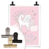 Poster Kvilis - Believe in Unicorns - rosa 