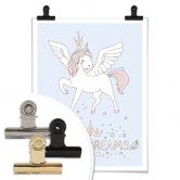 Poster Kvilis - Sweet Dreams - Einhorn mit Krone 