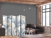 Paravent, Raumteiler freistehend, Trennwand - Baroque Ornaments in Light Creamy Blue Colors 
