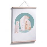 Poster Goed Blauw - Familie Ijsbeer 