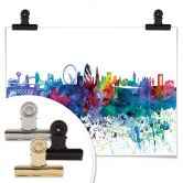 Poster Bleichner - Silhouette de Londres Aquarelle 