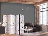 Paravent, Raumteiler freistehend, Trennwand - Terrazzo in Confetti Style - Violet-Pink - Colorful Pattern 