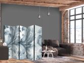 Paravent, Raumteiler freistehend, Trennwand - Stone Baroque Ornaments in Light Shades of Gray and Blue 