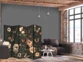 Paravent, Raumteiler freistehend, Trennwand - Mysterious Garden - Rustic Butterflies 