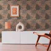 Papier peint intissé fleuri avec motif floral Marron Beige - papier peint avec des herbes 