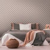 Papier peint graphique avec motif circulaire marron beige - papier peint intissé style rétro 