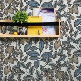 Architects Paper Vliestapete Floral Impression Blumentapete floral blau, weiß, gelb, schwarz 