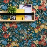 Architects Paper Vliestapete Floral Impression Blumentapete floral bunt, blau, orange, beige, gelb 