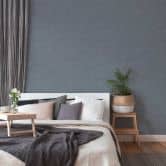 Glossy blue plain wallpaper - non-woven fabric-look wallpaper  