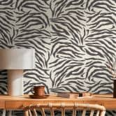 Zebra behang zwart wit - dierenprint patroon behang - Vliesbehang modern 