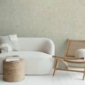 Concrete look wallpaper light green - Modern textured wallpaper in plaster look 