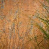 Non-woven wallpaper in rust look copper blue - used look textured wallpaper  