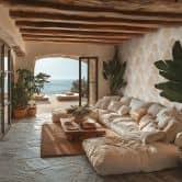 Palmblatt-Tapete Beige Sand – Tropisches Blättermotiv auf Vliestapete 