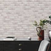 steen behang wit grijs - Vliesbehang baksteen - behang industrieel stenen muur 