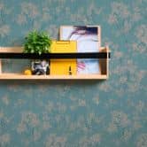 Natur-Tapete Blumen und Blüten Beige Blau - Florale Vliestapete natürlich 