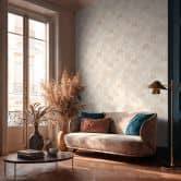 Vliestapete Wald Bäume Palmen beige creme Tapete Wandtapete Natur Landschaft  