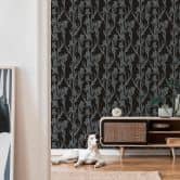 Daniel Hechter Papier peint floral Noir, Gris, Blanc  