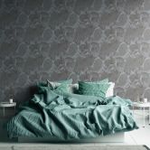 Dschungel-Tapete Ton in Ton Grau - Vliestapete floral mit Blättern  
