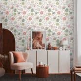 Blumen Tapete Bunt - Vliestapete Floral - Wohnzimmer Tapete Natur Weiß - Exotisch 