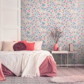 Blumentapete Beige Blau - Vliestapete Floral - Naturtapete Designer 