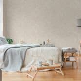 Florale Tapete mit Ranken Creme Braun Beige – Vliestapete zart strukturiert 