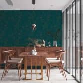 Tapete mit Bastmuster Gold Blau - Vliestapete mit Metallic-Effekt -Strukturtapete 