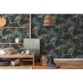 Livingwalls Metropolitan Stories 2 Nala - Cape Town Papier peint floral jungle, Vert, Noir,  