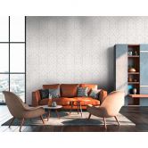 Livingwalls Vliestapete Metropolitan Stories geometrische Tapete Ava New York grau, metallic, weiß 