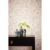 Livingwalls Metropolitan Stories 2 Mio - Tokio Papier peint floral, Marron, Rosa, Blanc 