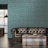 Livingwalls Ethnotapete My Home My Spa Vliestapete Study Libary Home ozeanblau, gold, silber 