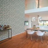 Blättertapete Weiß Grau - Florale Tapete - Vliestapete Wohnzimmer Schlafzimmer Büro 
