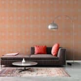 Retro wallpaper orange beige - vintage non-woven wallpaper abstract - Patterned Wallpaper textured peel and stick wallpaper 