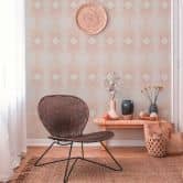 Retro-Tapete Creme Beige - Vintage Vliestapete abstrakt - Mustertapete Strukturtapete 