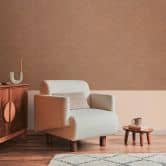 brown beige country house wallpaper - fleece wallpaper living room - floral wallpaper bedroom hallway 
