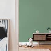Textuurbehang in linnenlook mintgroen - modern Vliesbehang fris & harmonieus 