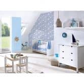 A.S. Création Kinderzimmertapete Little Love Vliestapete mit Sternen blau, weiß, schwarz, grau 