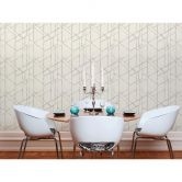 Livingwalls Vliestapete Metropolitan Stories Francesca Milano geometrische Tapete metallic, weiß 