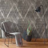 Mustertapete Schwarz geometrisch Vliestapete grafisch Design Tapete Schlafzimmer 