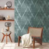 A.S. Création non-woven tapet BOS - grafisk tapet 3D effekt grøn, sort, sølv 