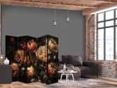 Paravent, Raumteiler freistehend, Trennwand - Magnificent Tulips on a Black Background 