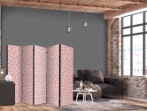 Paravent, Raumteiler freistehend, Trennwand - Giraffe Pattern - Colorful Animal Pattern in Blue-Pink Spots 