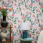 COSMOPOLITAN Tapete florales Design Weiß Grün Rosa Botanische Vliestapete Blumen 