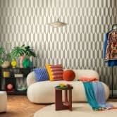 COSMOPOLITAN 3D wallpaper silver with metallic effect - shimmering non-woven wallpaper  