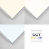 Deckenleuchte Alba, silber, weiß, 39,5 x 39,5 cm, Metall Panel 
