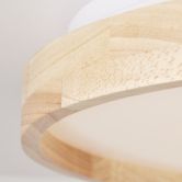 Deckenleuchte Alea, beige, Ø 39,5 cm, Holz Deckenlampe 