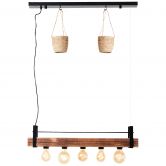 Pendelleuchte Aron, braun, 106,5 x 80 cm, Holz Pendellampe 